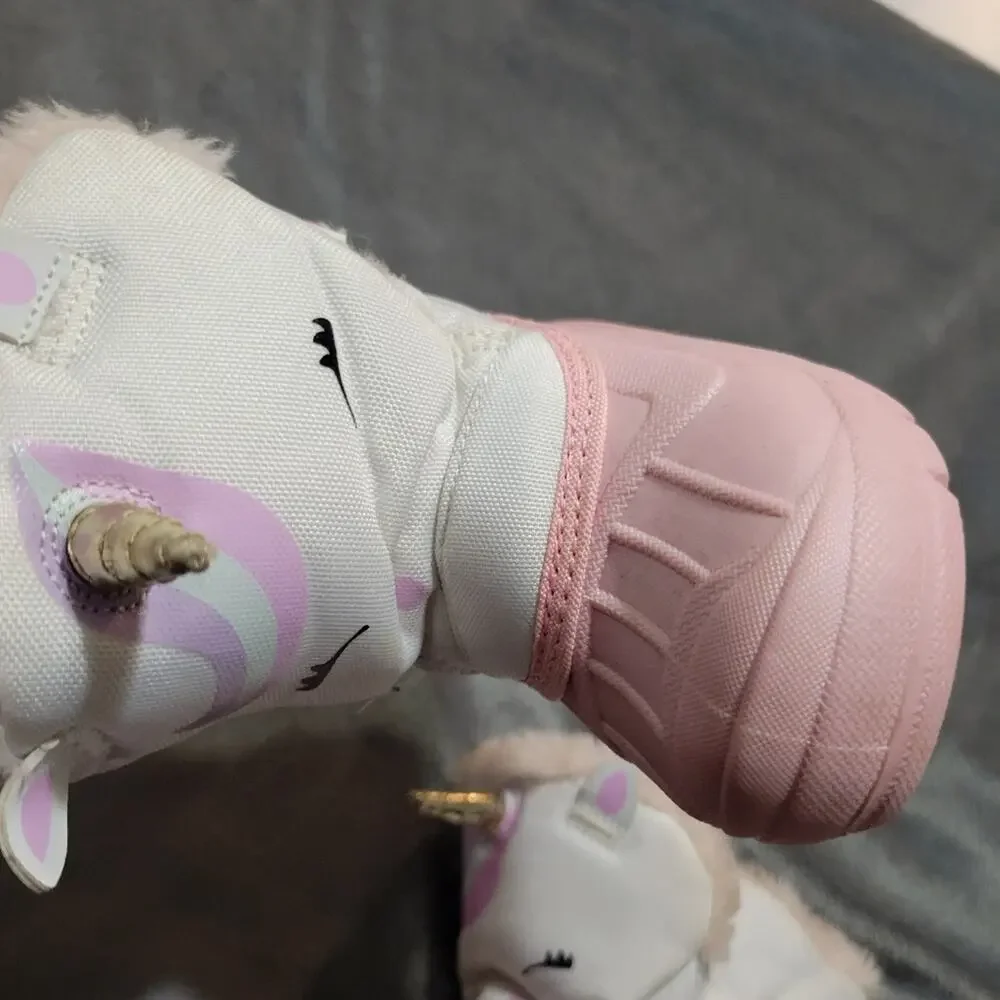 Cat & Jack Unicorn Snow Boots Little Girls 5 Faux‎ Fur Lined Pink Winter Shoes